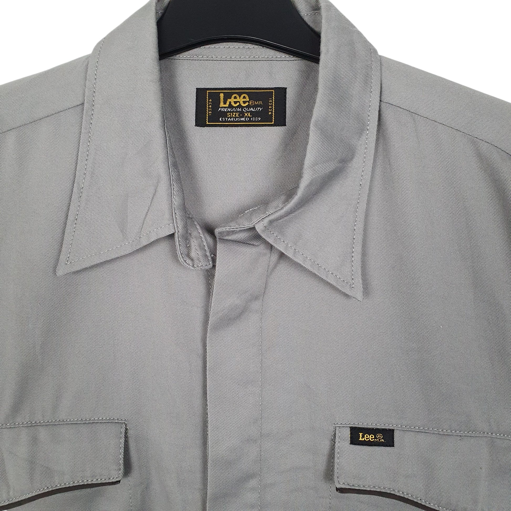 Mens Grey Lee  Short Sleeve Shirt