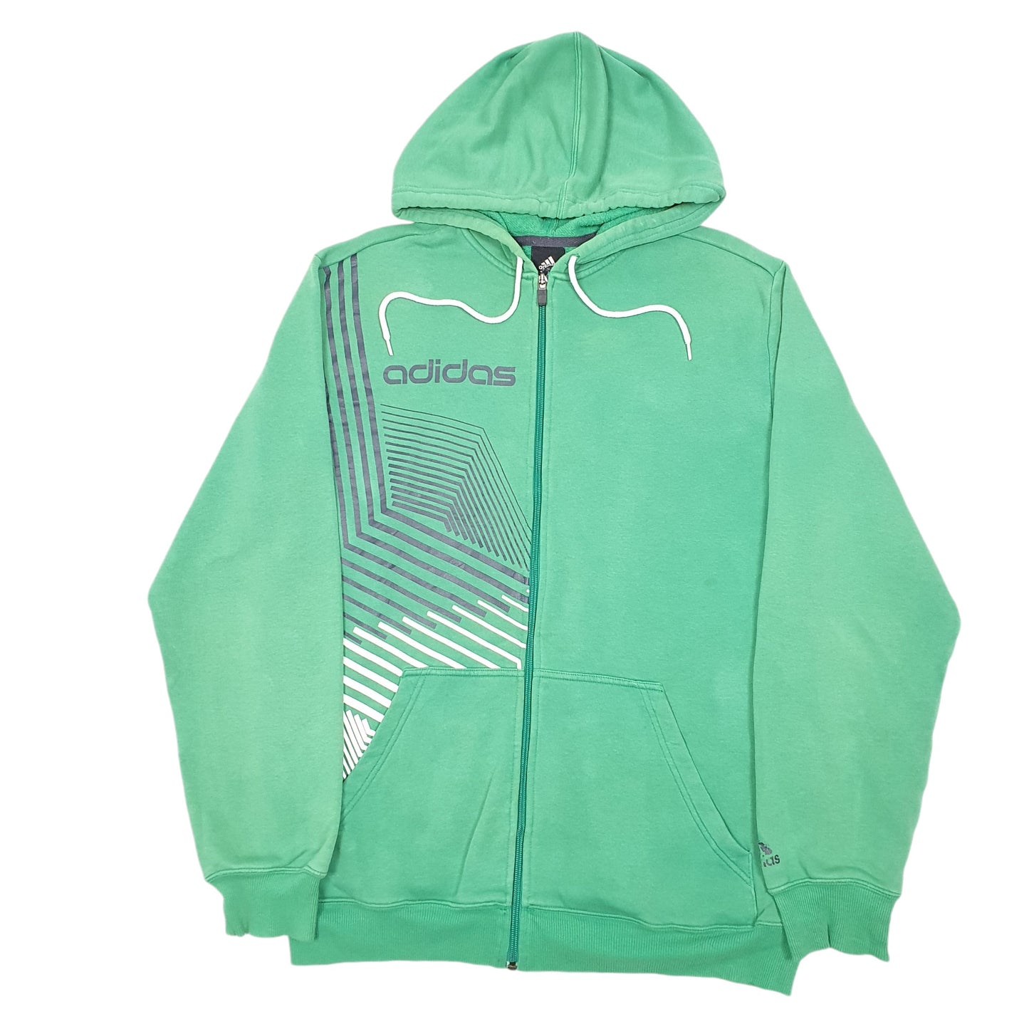 Mens Green Adidas Hoodie Full Zip Jumper