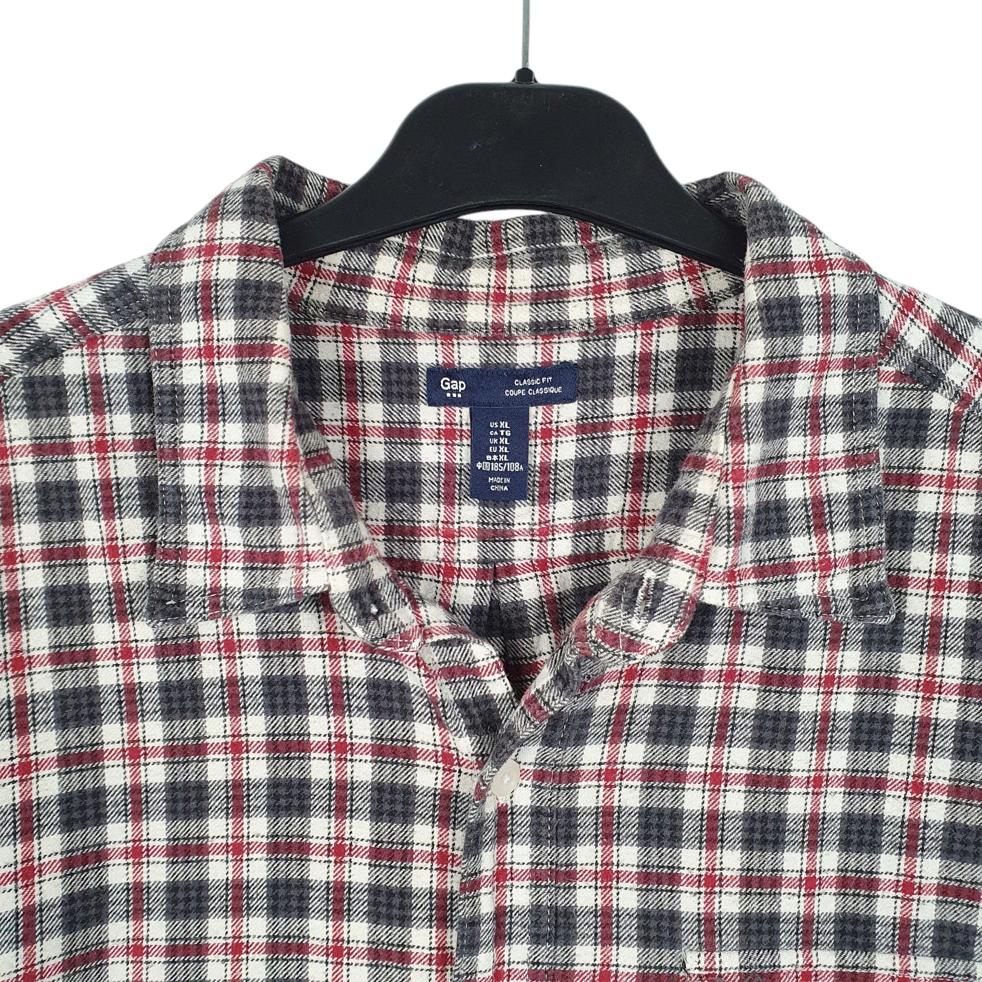 Mens White Gap Flannel Overshirt Long Sleeve Shirt
