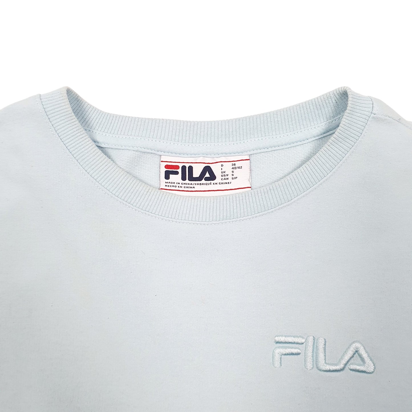 Womens Blue Fila  Crewneck Jumper