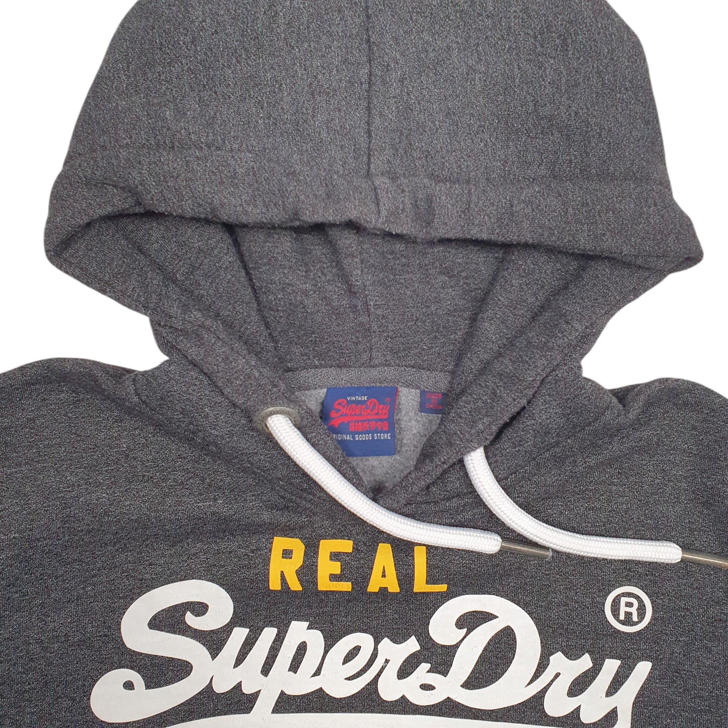 Mens Grey Superdry Spellout Japan Hoodie Jumper