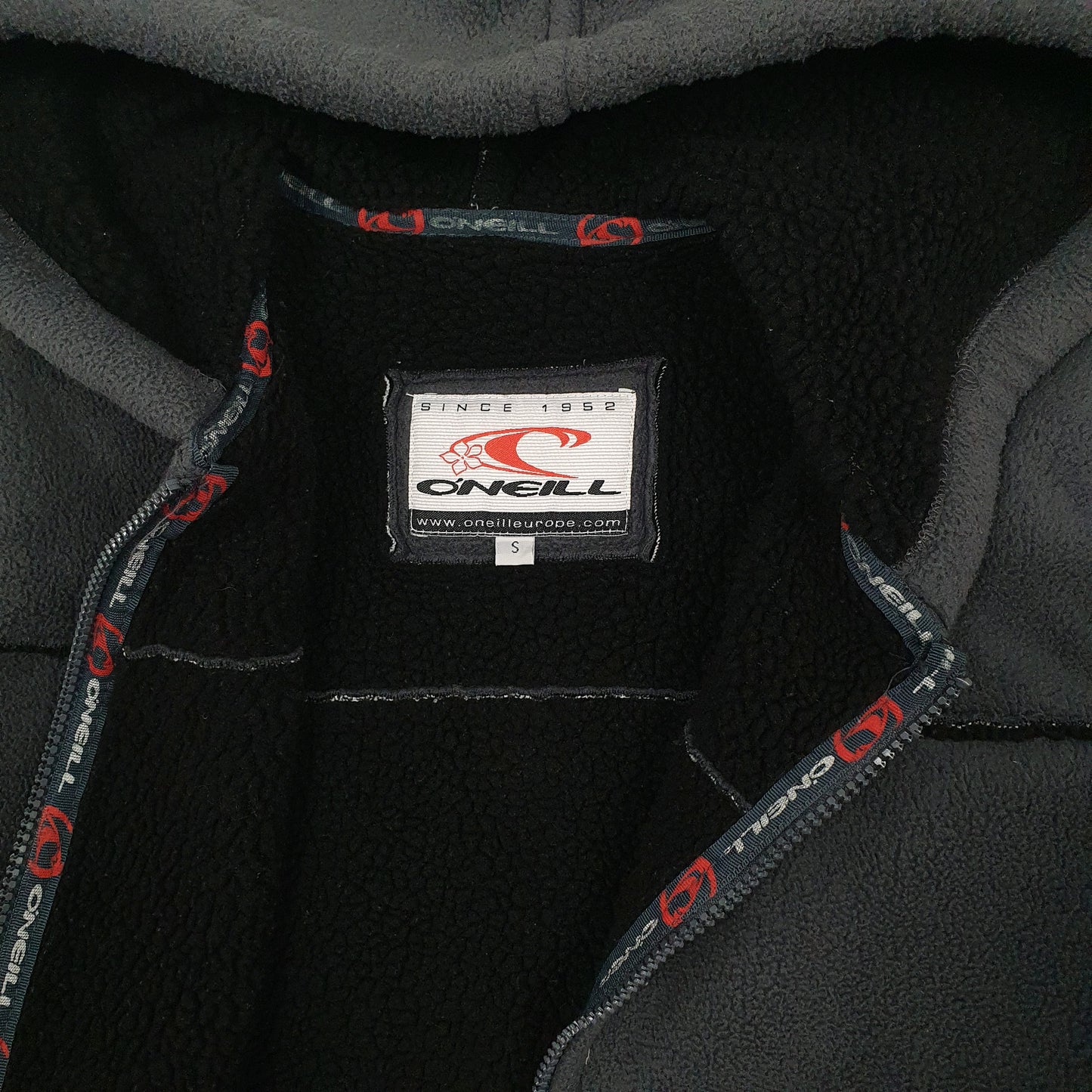 Womens Grey Oneill Hoodie Sherpa Lined Jacket Full Zip Jumper