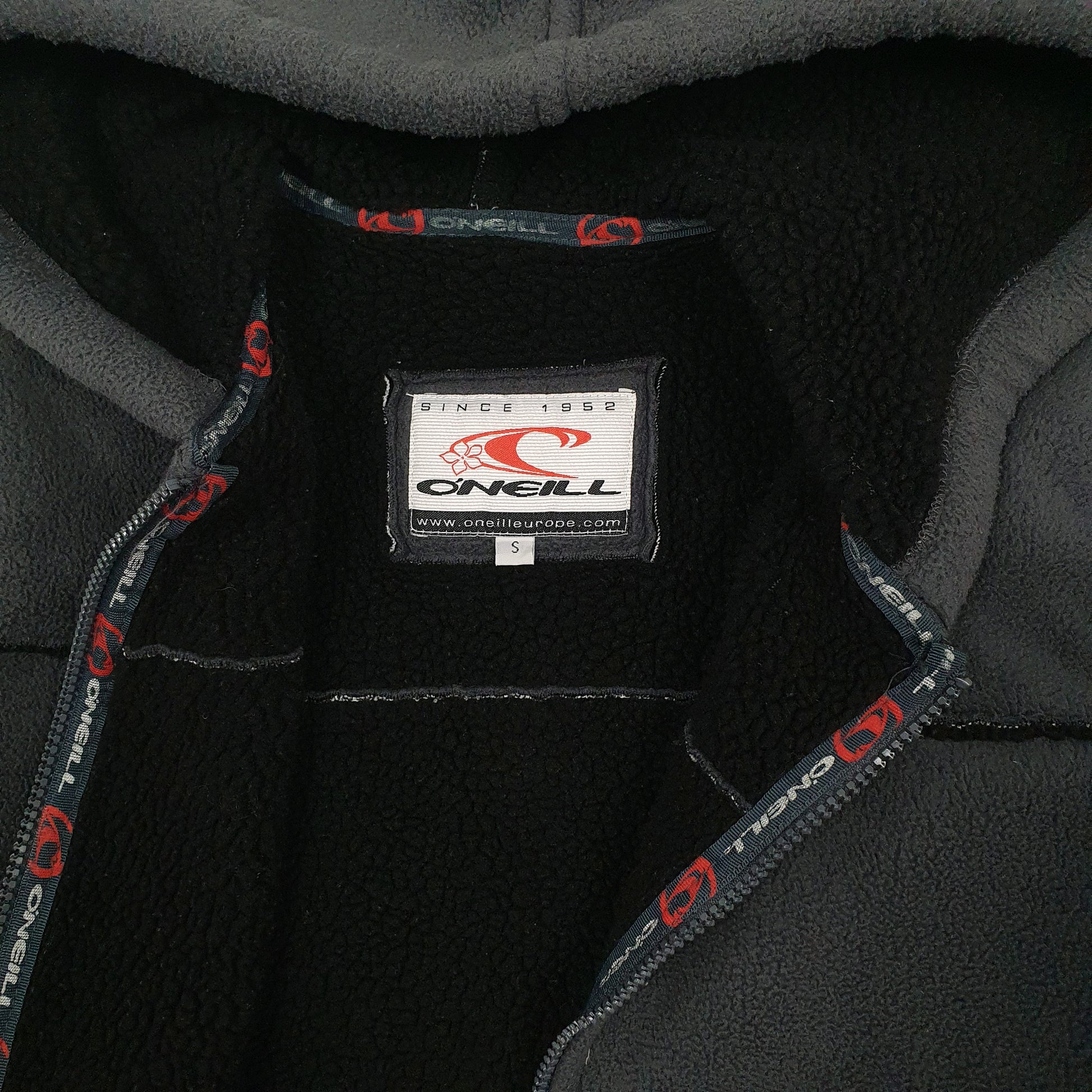 Womens Grey Oneill Hoodie Sherpa Lined Jacket Full Zip Jumper