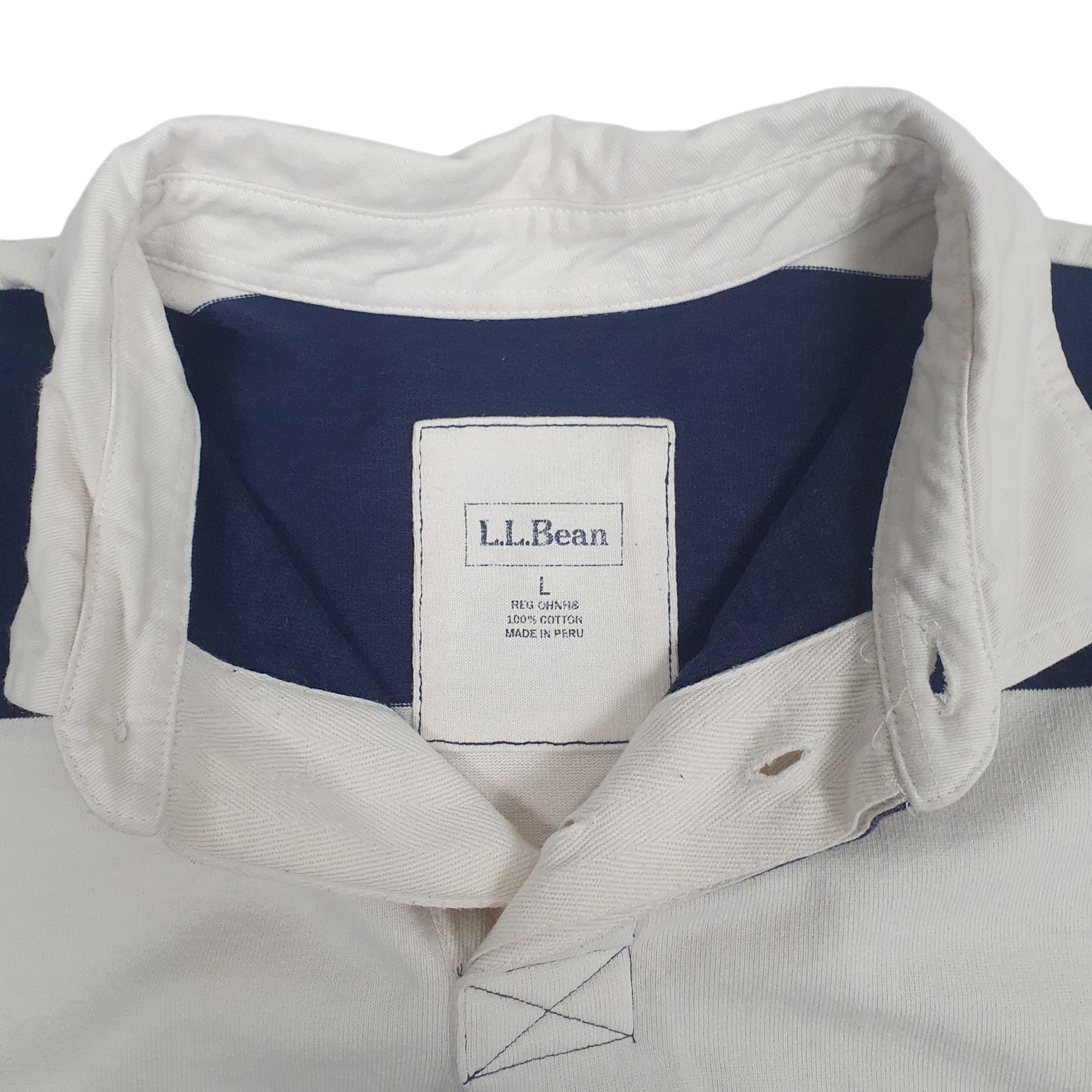 Mens White L.L.Bean  Long Sleeve T Shirt