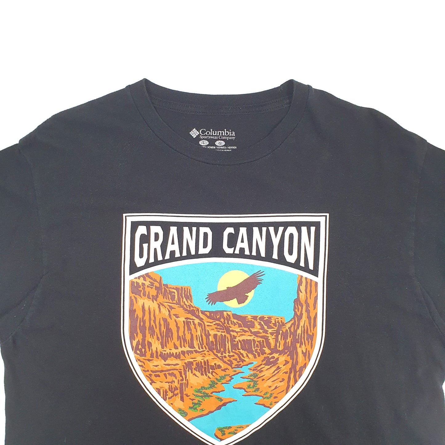 Mens Black Columbia Sportswear Grand Canyon Short Sleeve T Shirt