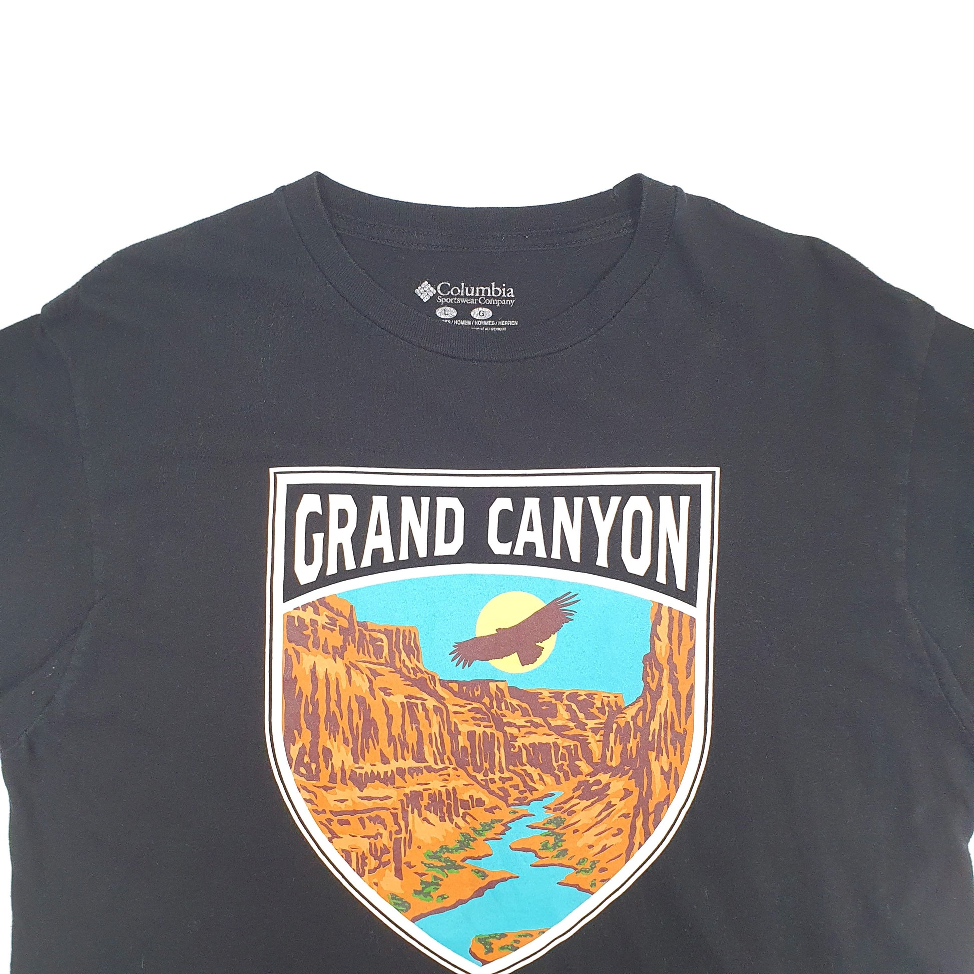 Mens Black Columbia Sportswear Grand Canyon Short Sleeve T Shirt