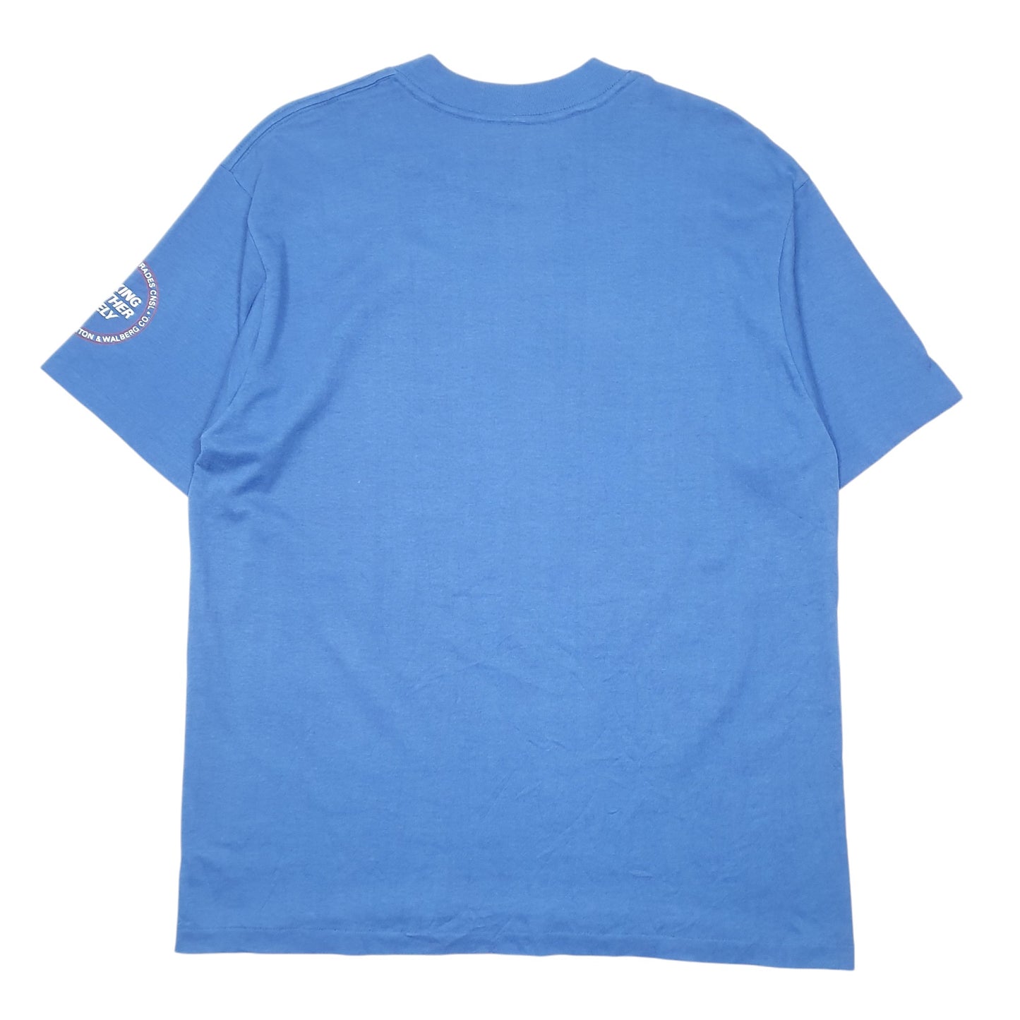 Mens Blue Wrights Single Stitch Vintage 90s Made In USA Pacific Bell Short Sleeve T Shirt