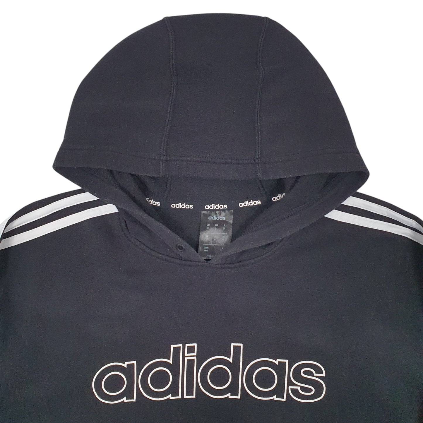 Mens Black Adidas Spellout Hoodie Jumper