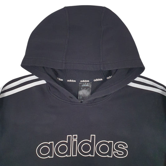 Mens Black Adidas Spellout Hoodie Jumper