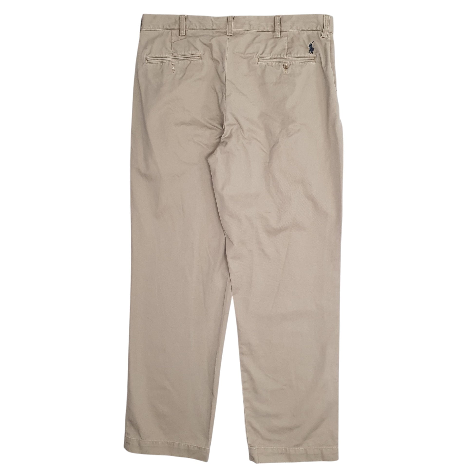 Mens Beige Polo Ralph Lauren Preston Pant Pleated Chino Trousers