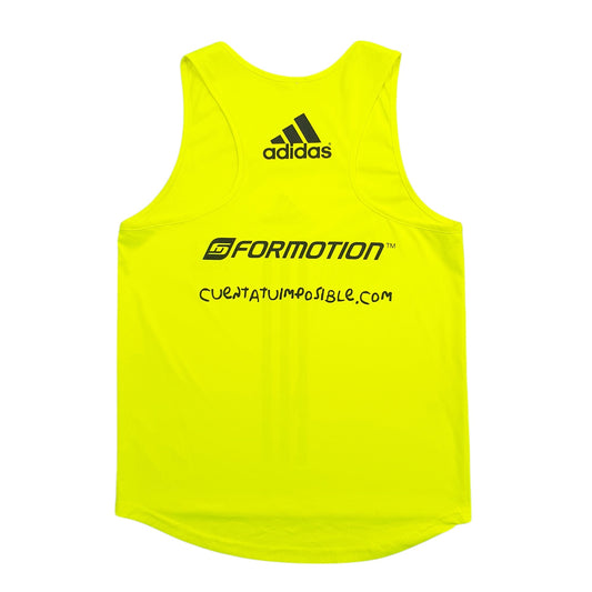 Mens Yellow Adidas Marathon Madrid Short Sleeve T Shirt