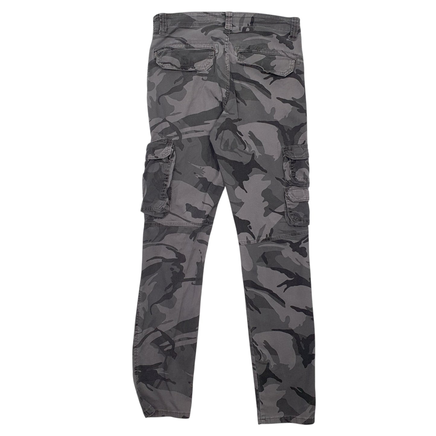 Mens Grey Wrangler Taper Camo Cargo Trousers