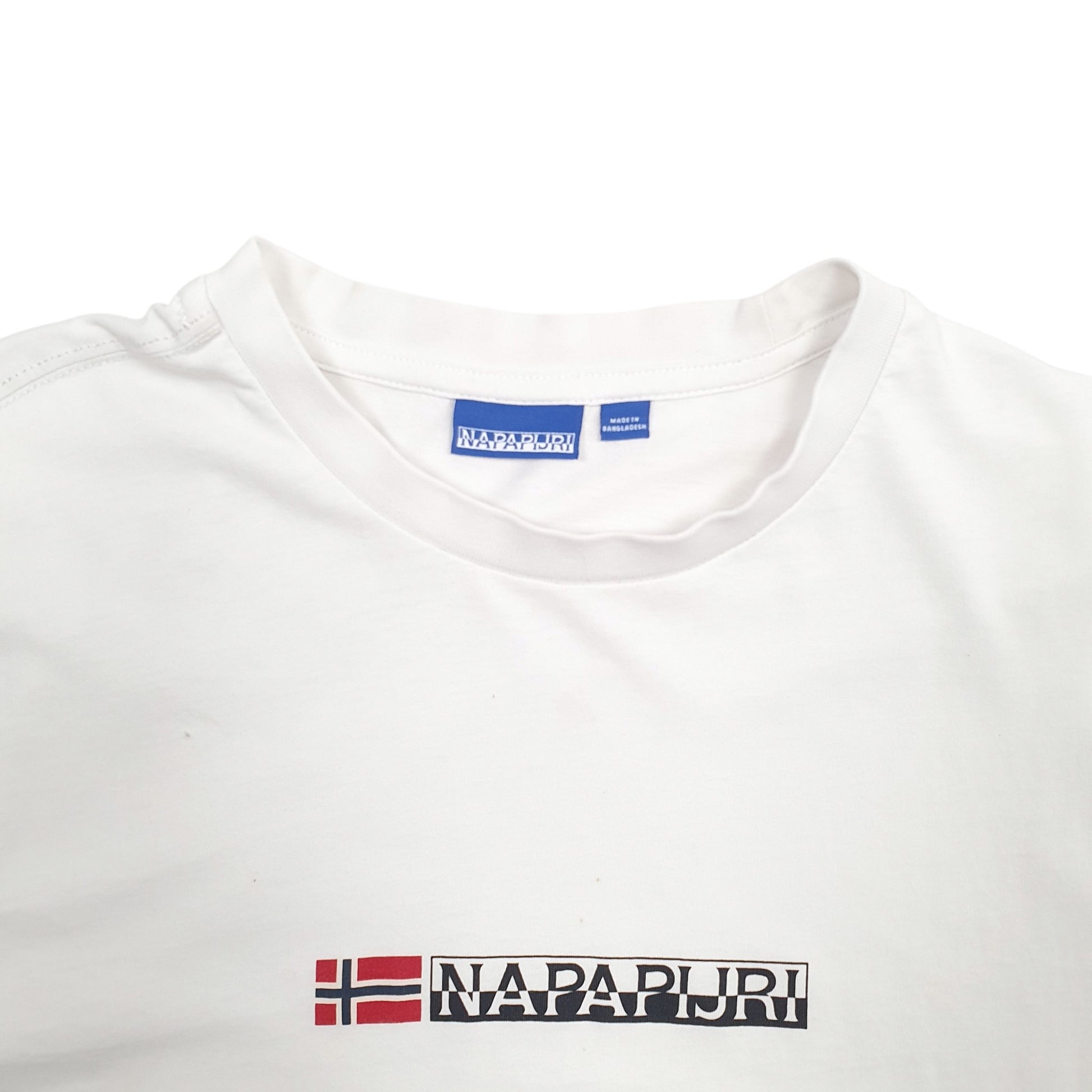 Mens White Napapijri Spellout Short Sleeve T Shirt