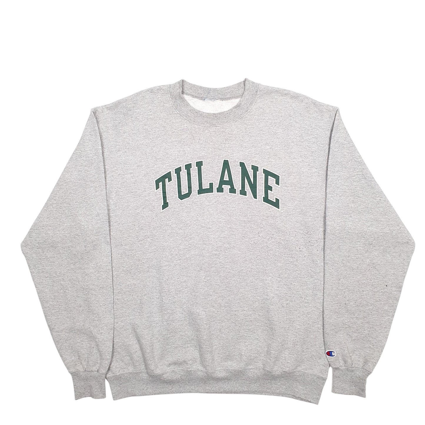 Mens Grey Champion Tulane Spellout Crewneck Jumper