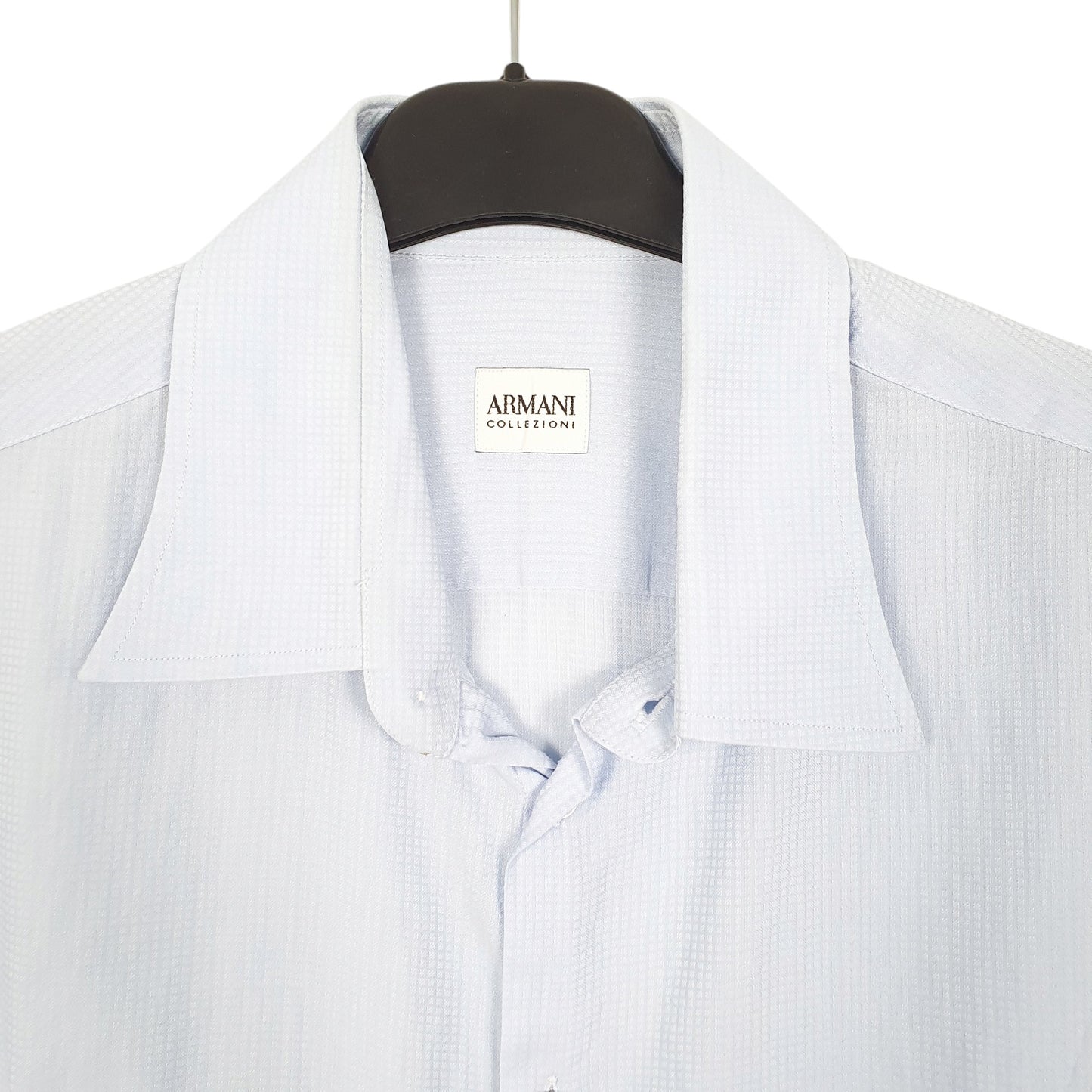 Mens Blue Armani Collezioni Long Sleeve Shirt