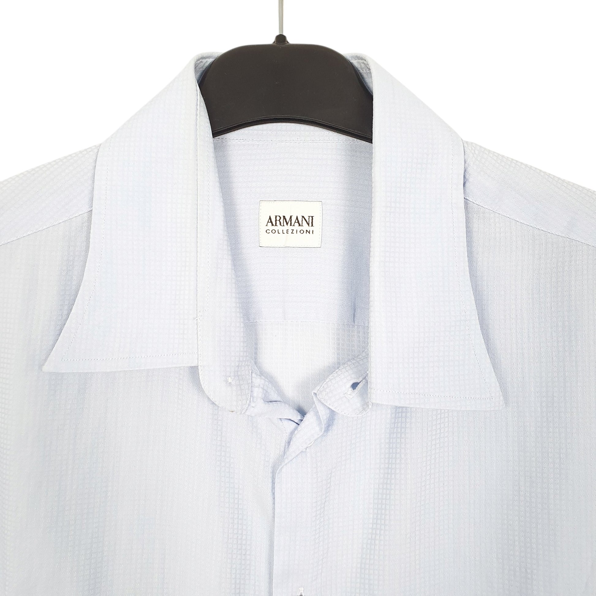 Mens Blue Armani Collezioni Long Sleeve Shirt