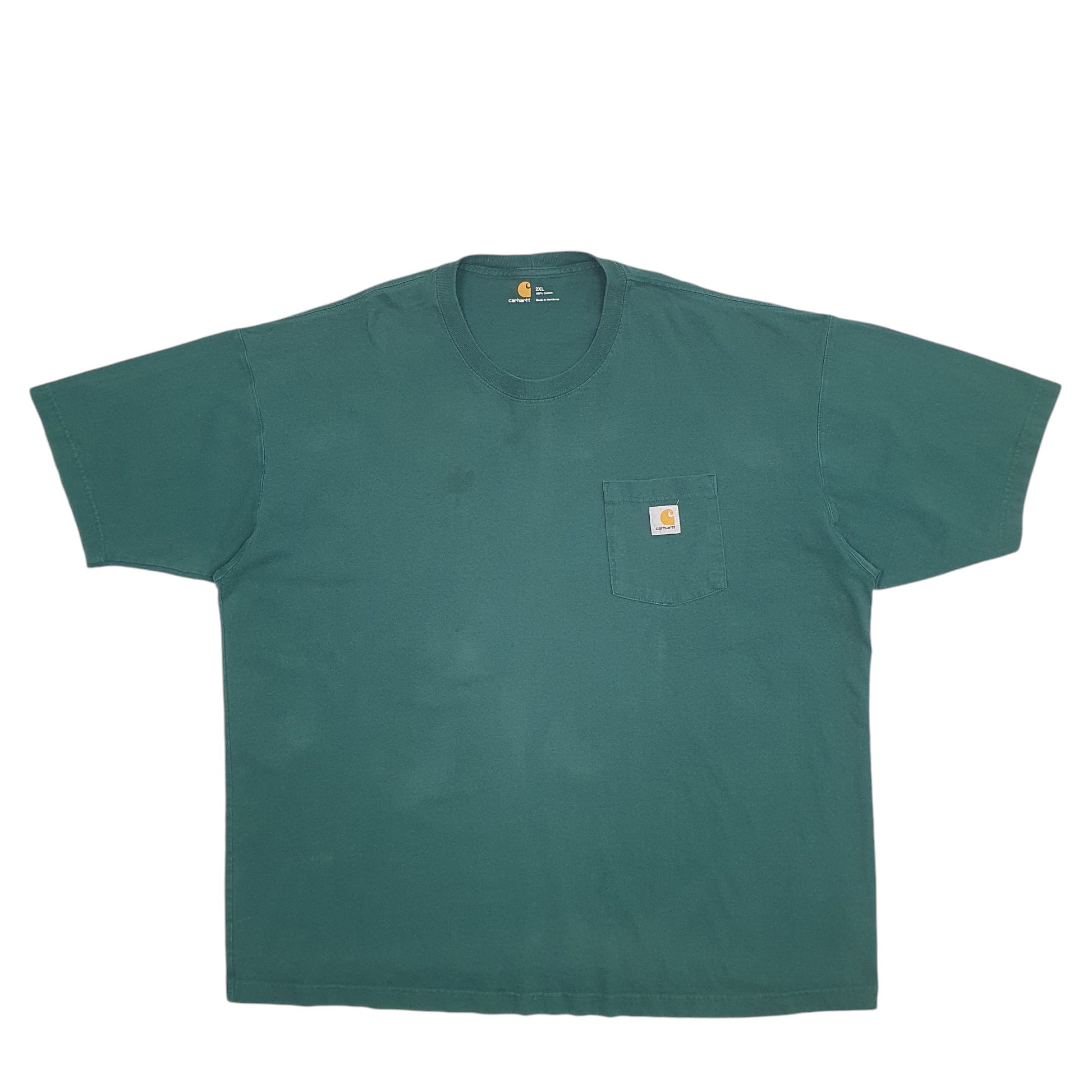 Mens Green Carhartt Pocket Short Sleeve T Shirt