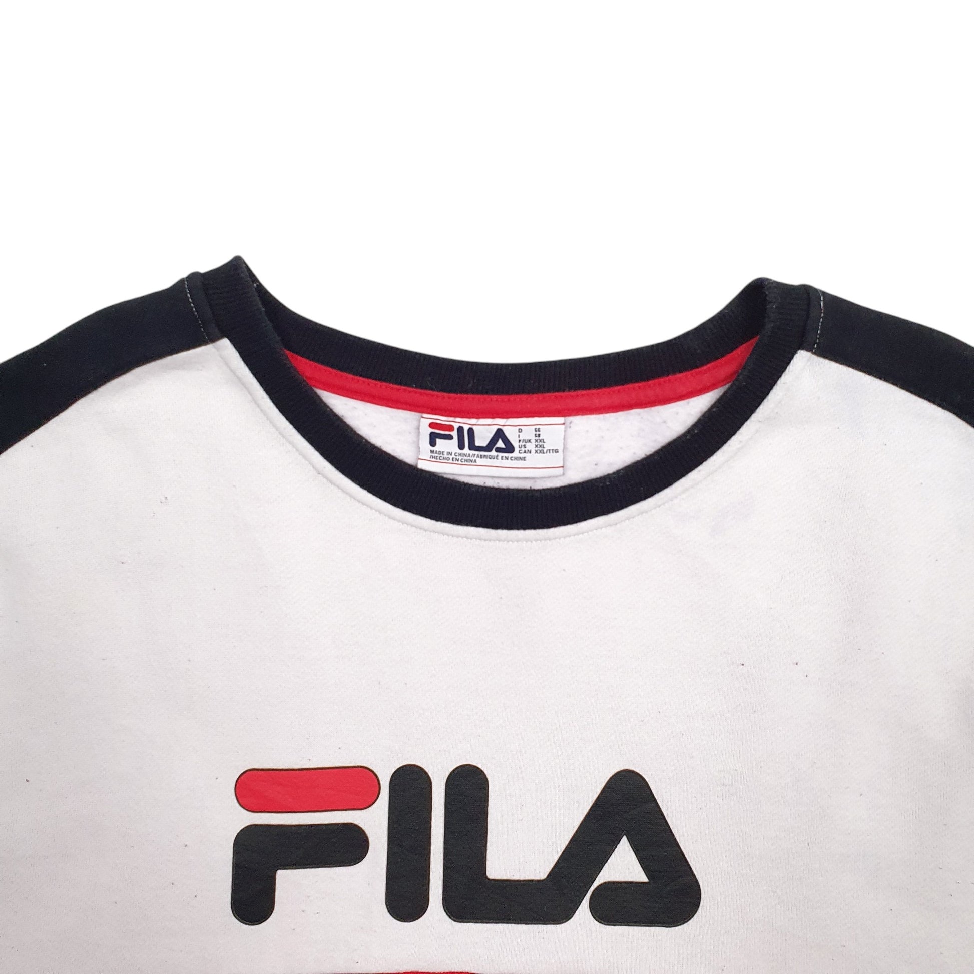 Mens Red Fila International Spellout Crewneck Jumper
