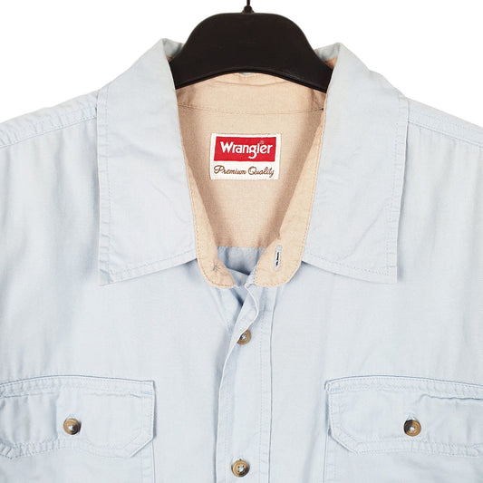 Mens Blue Wrangler  Short Sleeve Shirt