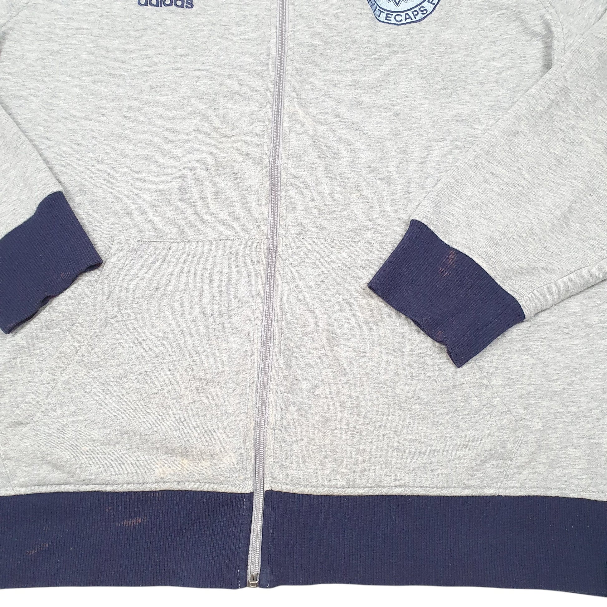 Mens Grey Adidas Hoodie Vancouver Whitecaps Football Club Full Zip Jumper