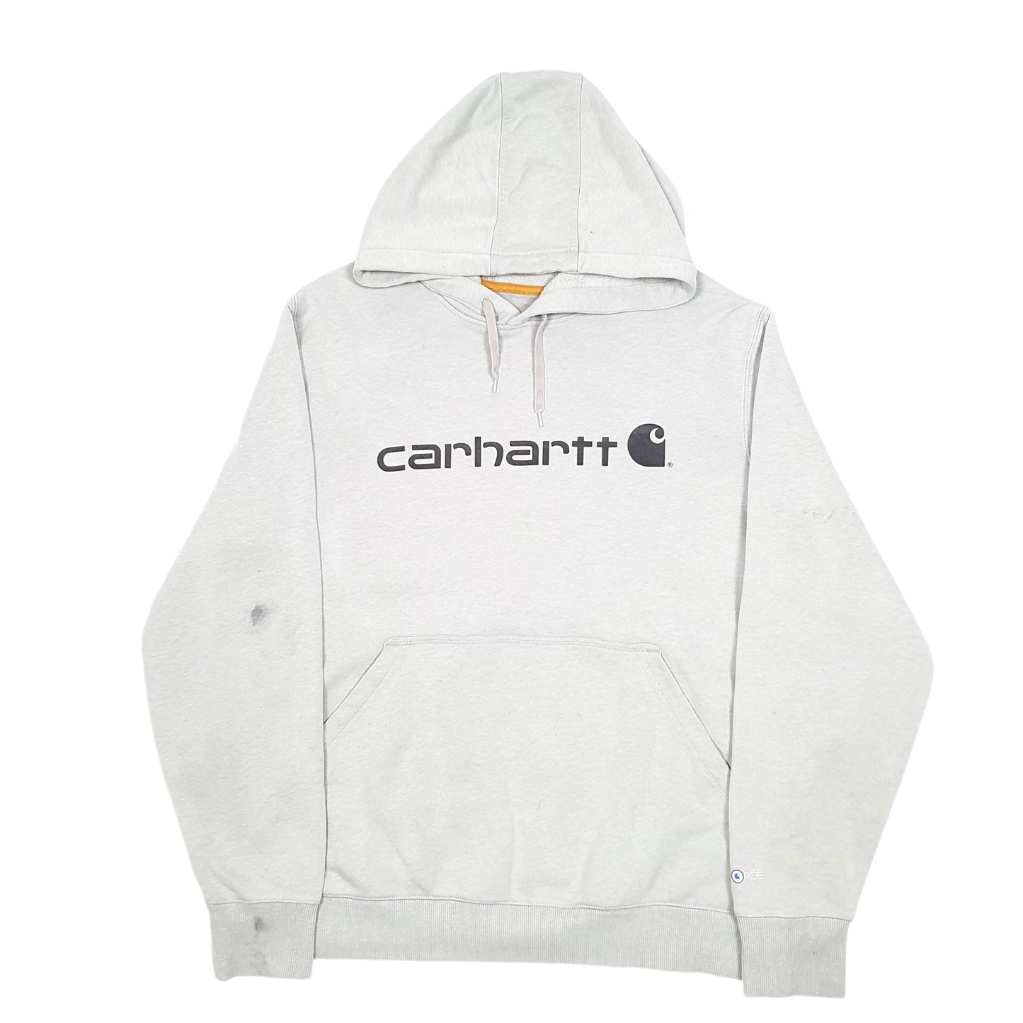 Mens Grey Carhartt Workwear Spellout Hoodie Jumper