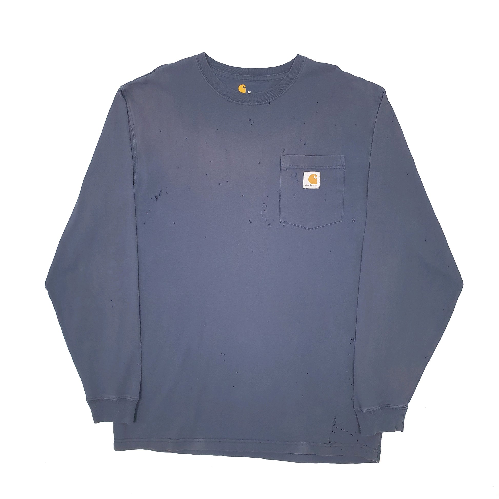 Mens Navy Carhartt  Long Sleeve T Shirt