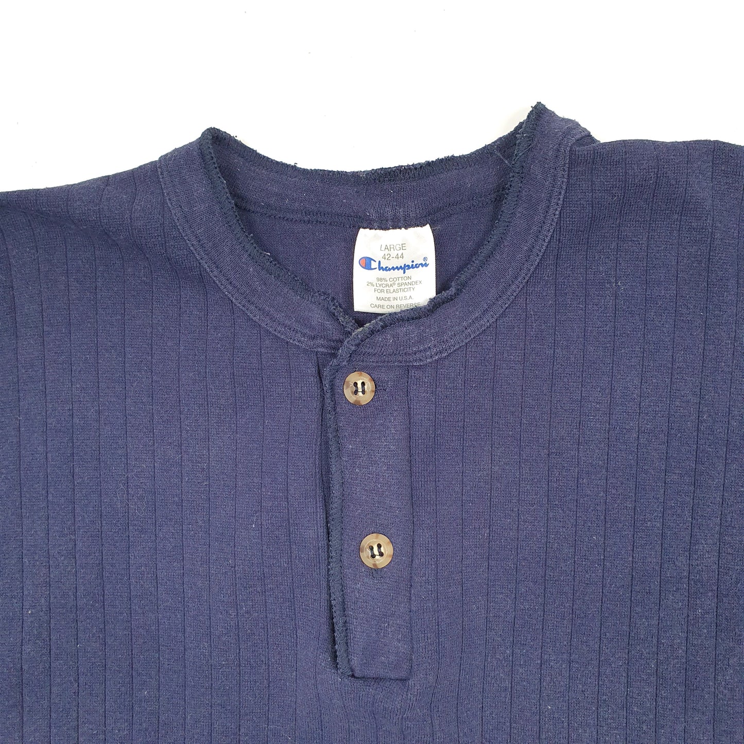 Mens Navy Champion Vintage 1980s Made In USA Baselayer Crewneck Jumper