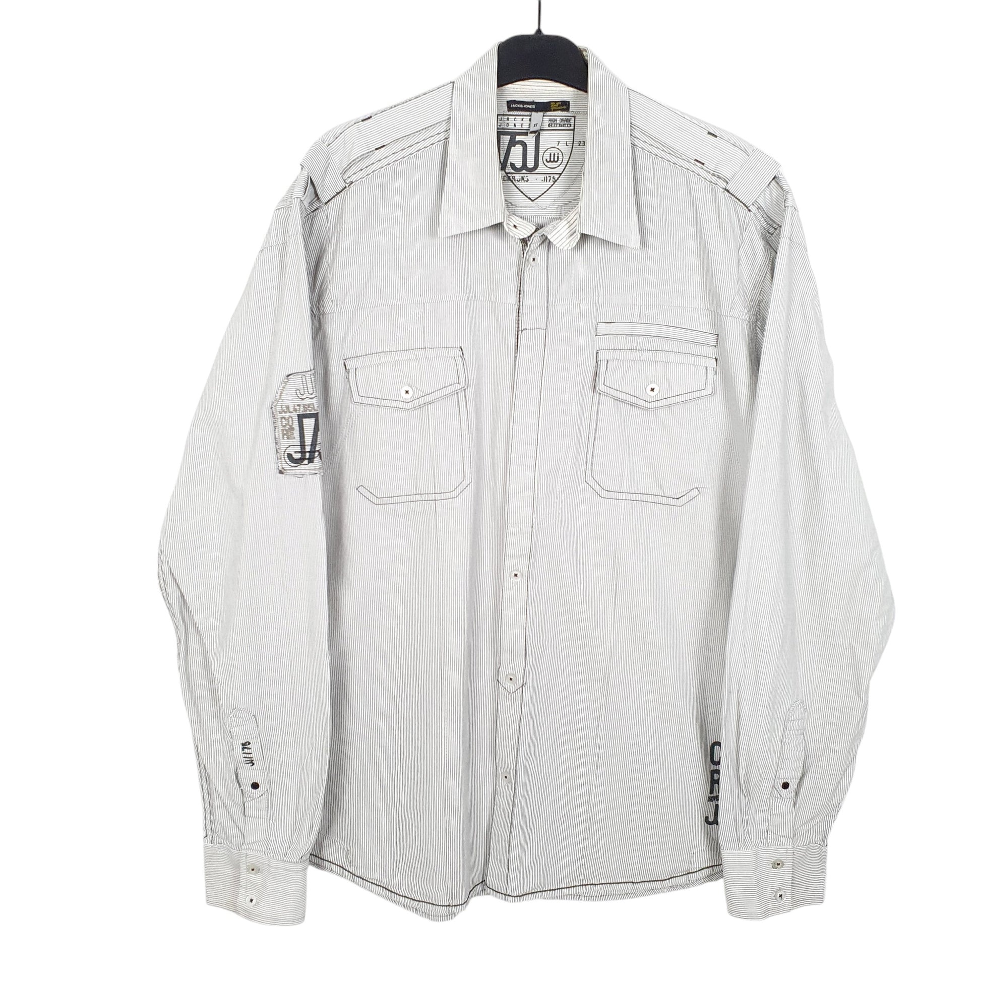 Mens White Jack & Jones  Long Sleeve Shirt