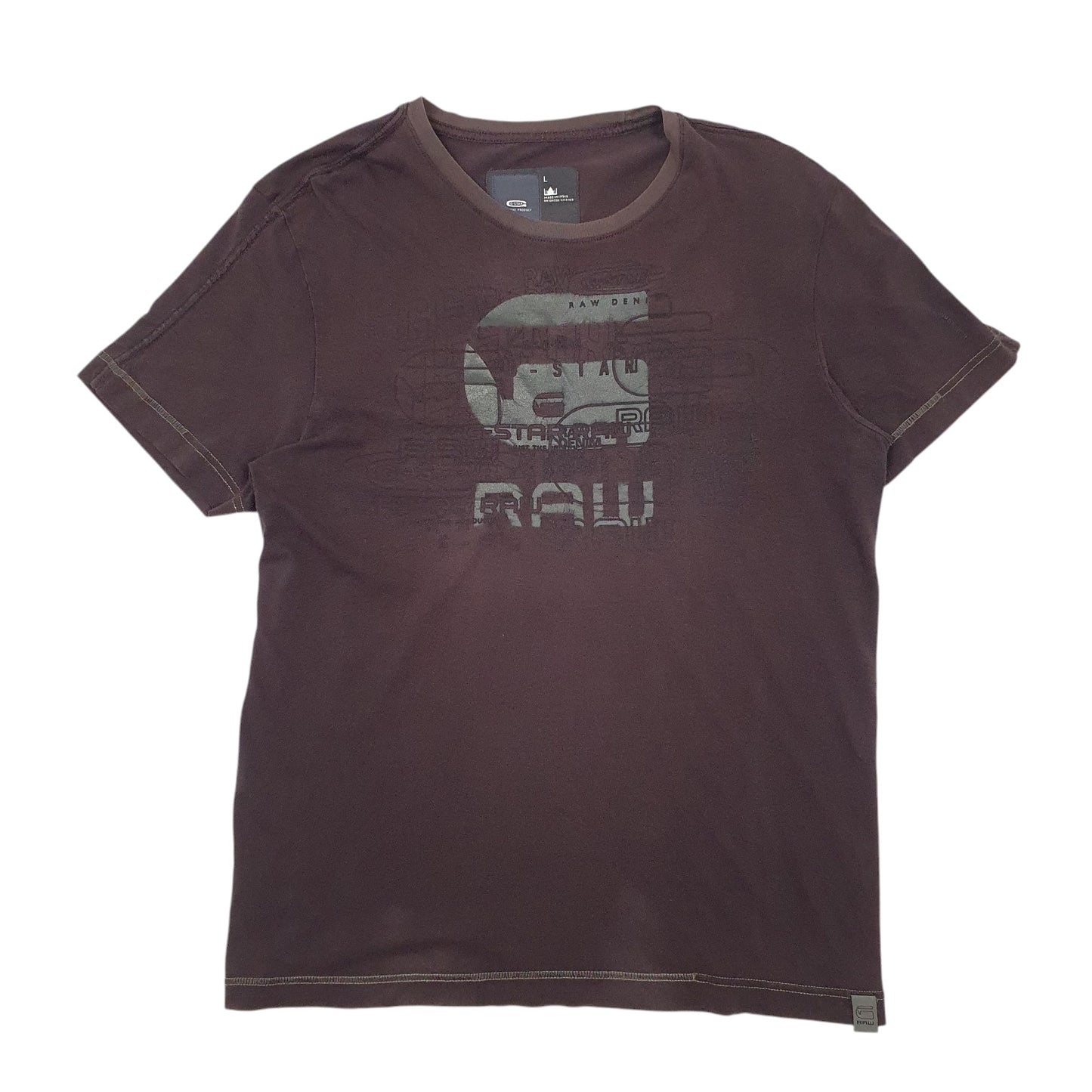Mens Brown G Star Raw Short Sleeve T Shirt