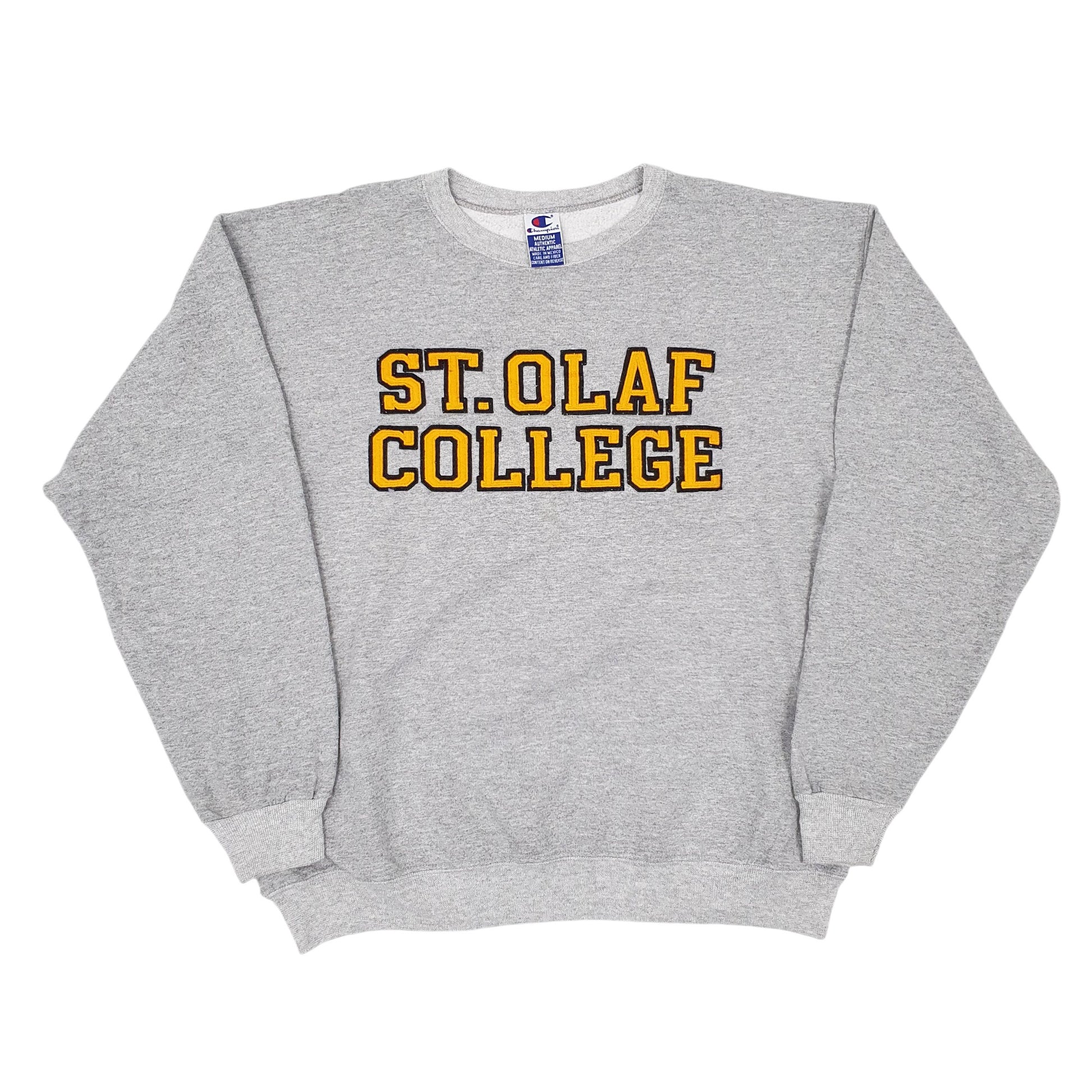 Mens Grey Champion Vintage 1990s St. Olaf College Crewneck Jumper