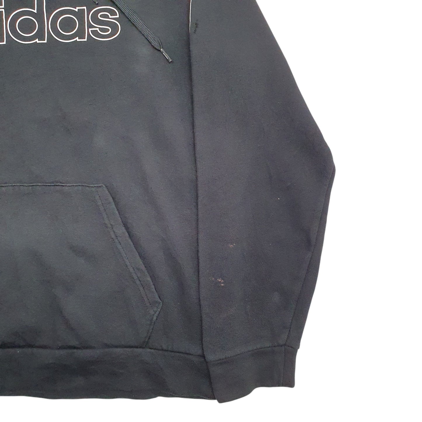 Mens Black Adidas Spellout Hoodie Jumper