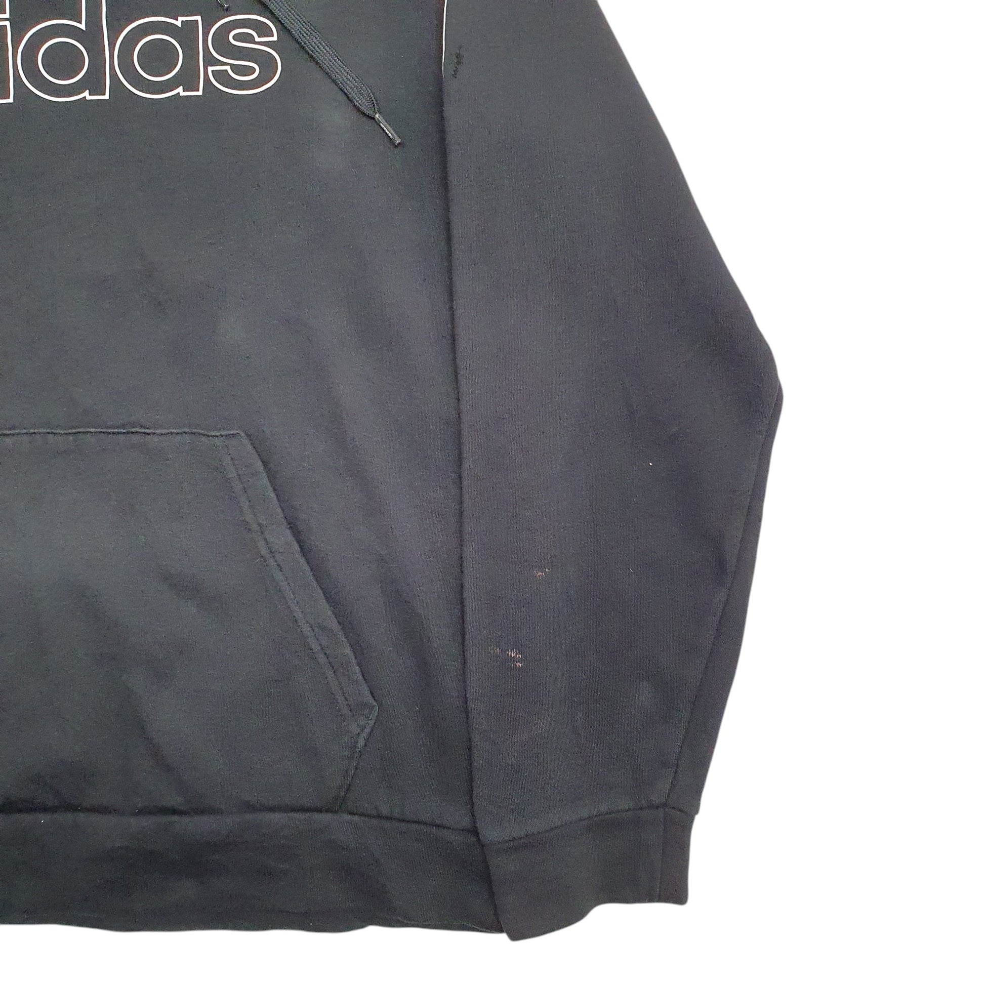 Mens Black Adidas Spellout Hoodie Jumper