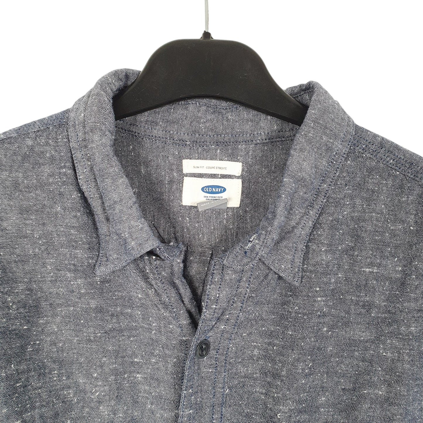 Mens Blue Old Navy Chambray Fleck Long Sleeve Shirt
