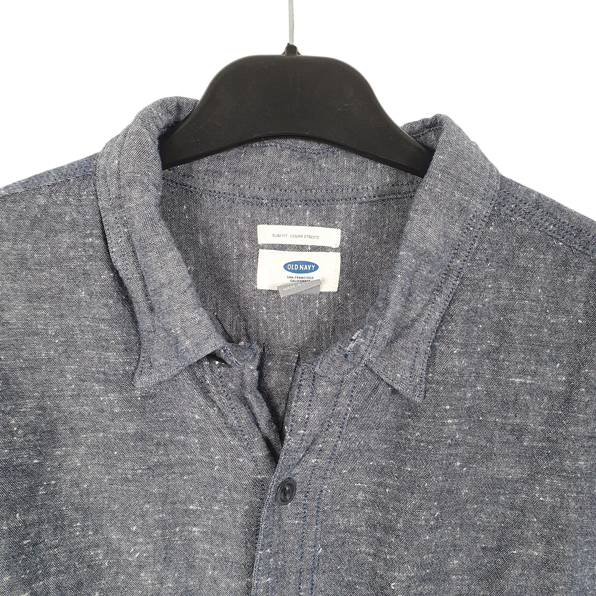 Mens Blue Old Navy Chambray Fleck Long Sleeve Shirt