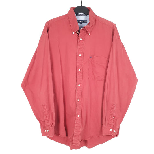 Mens Red Tommy Hilfiger  Long Sleeve Shirt