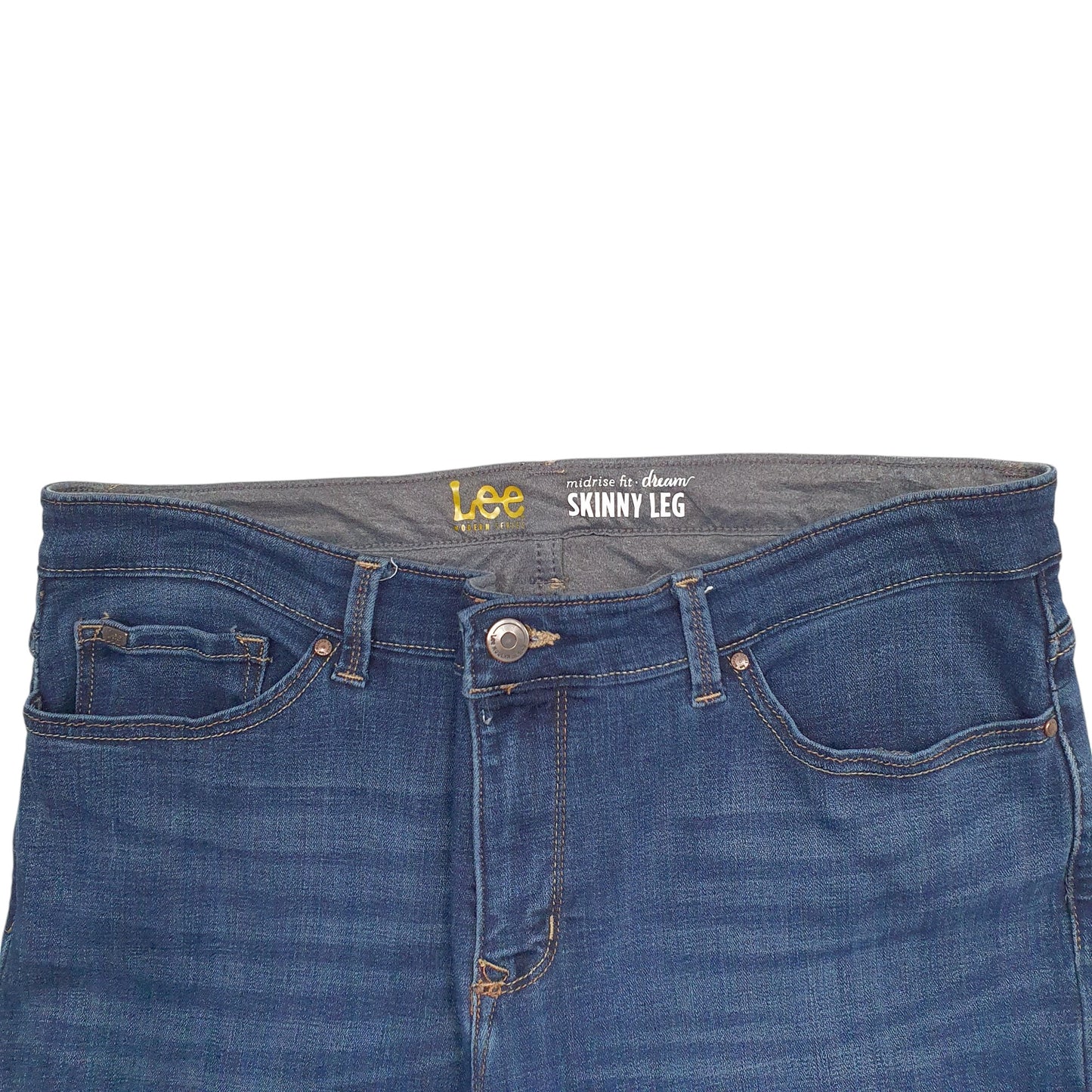 Womens Blue Lee Midrise Stretch Fit Casual JeansW36 L30