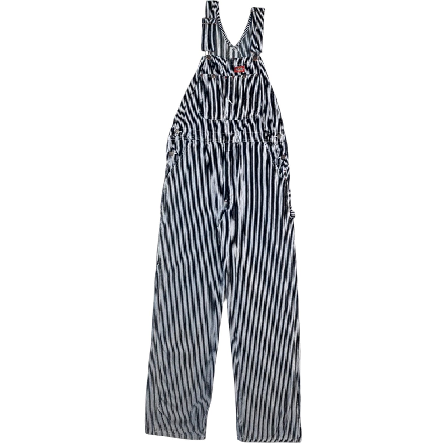 Mens Navy Dickies Overalls Bib Hickory Railroad Striped Dungaree Trousers