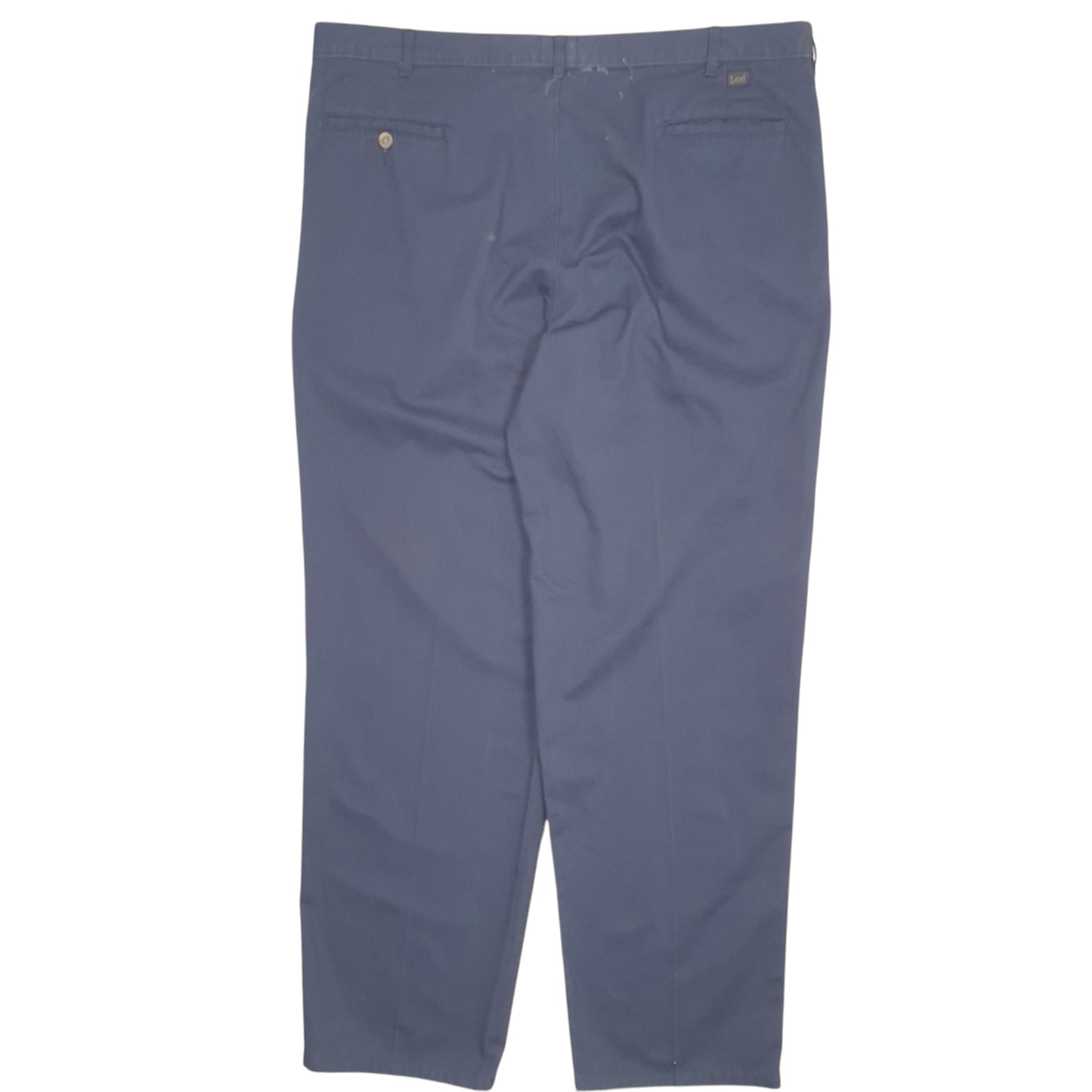 Mens Navy Lee Vintage 1980s Pleated Chino Trousers