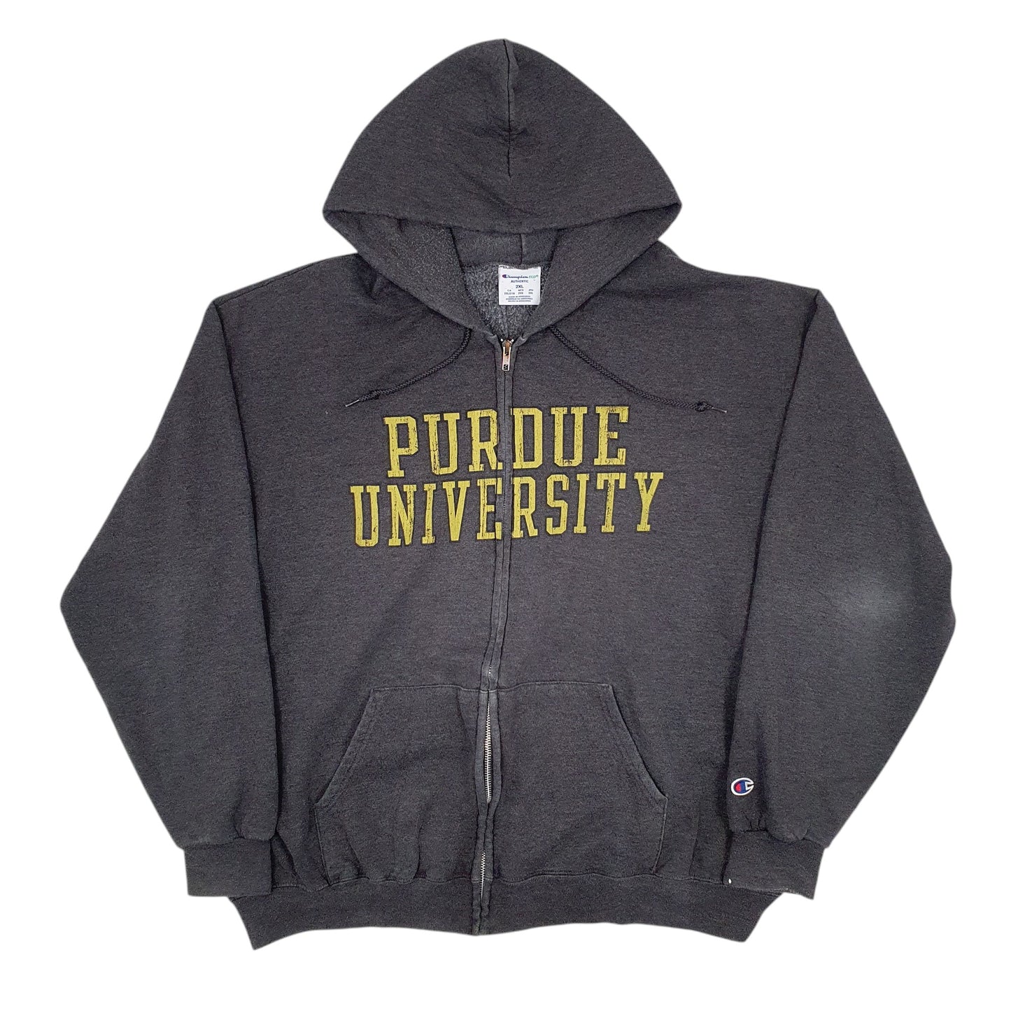 Mens Grey Champion Purdue University Full Zip Jumper