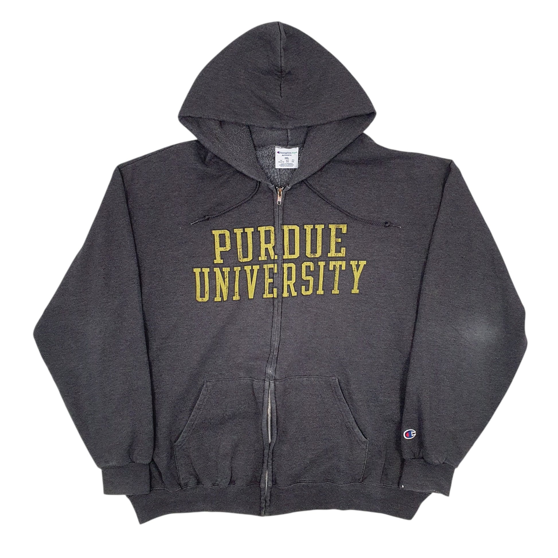 Mens Grey Champion Purdue University Full Zip Jumper
