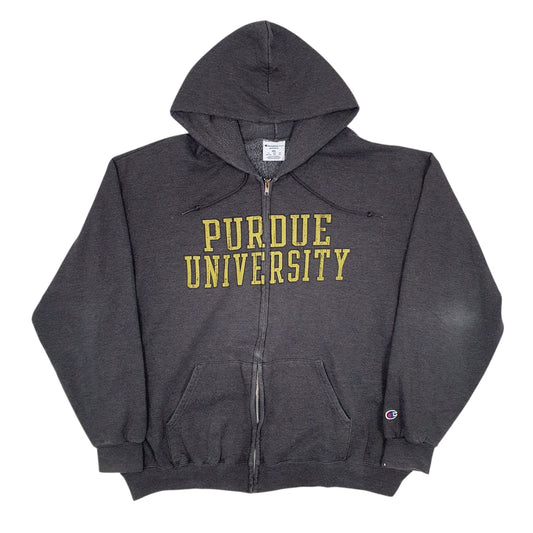 Mens Grey Champion Purdue University Full Zip Jumper