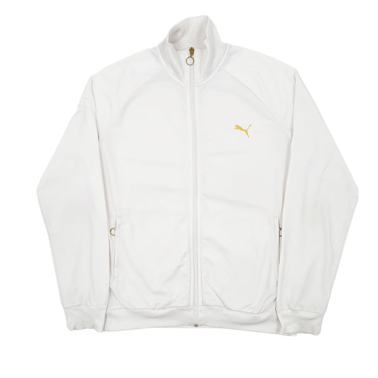 Womens White Puma Tracksuit Top Full Zip Jumper