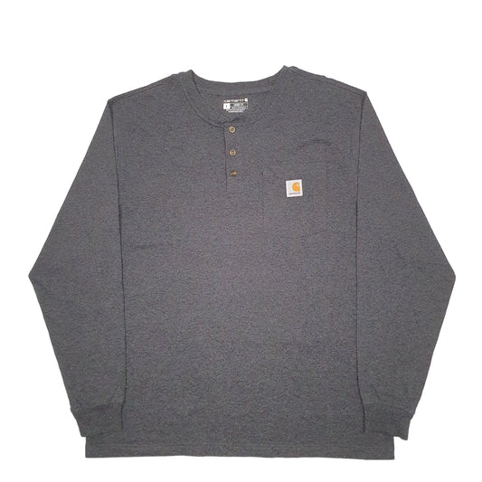 Mens Grey Carhartt  Long Sleeve T Shirt