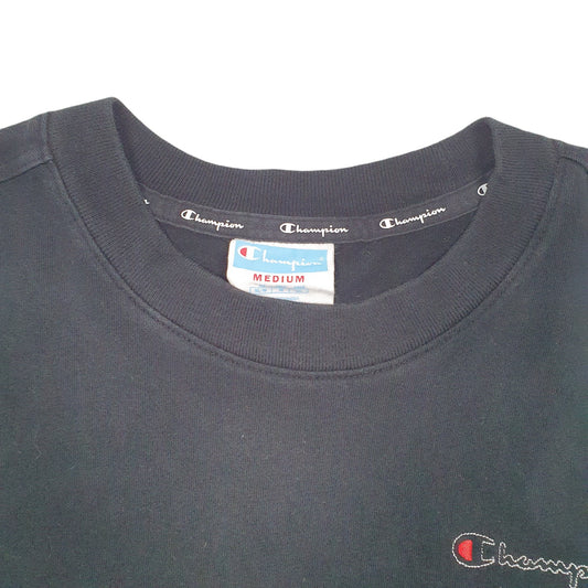 Mens Black Champion  Crewneck Jumper