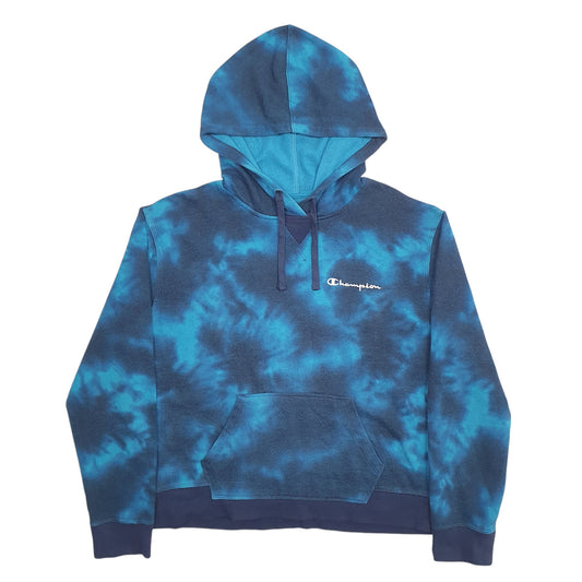 Womens Blue Champion Tye dye Hoodie Jumper