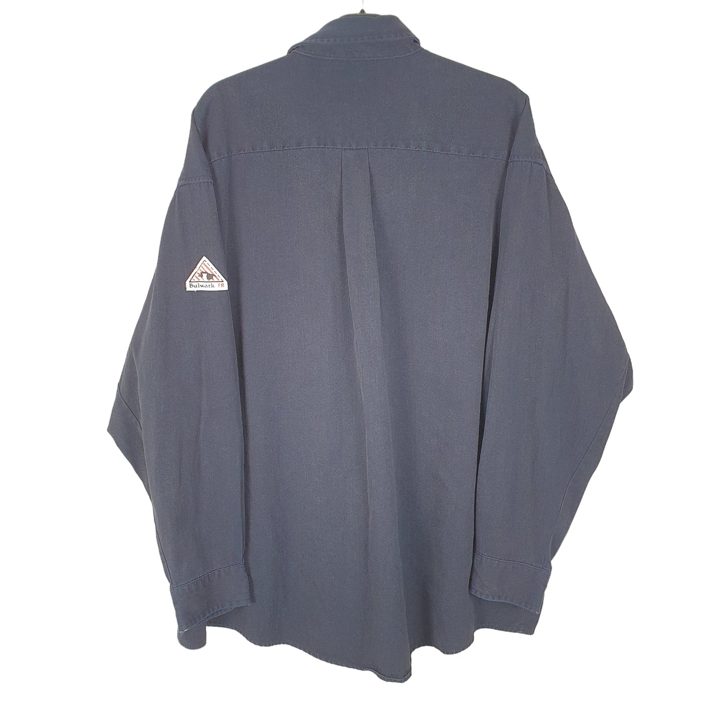 Mens Navy Bulwark Flame Resistant Workwear Long Sleeve Shirt