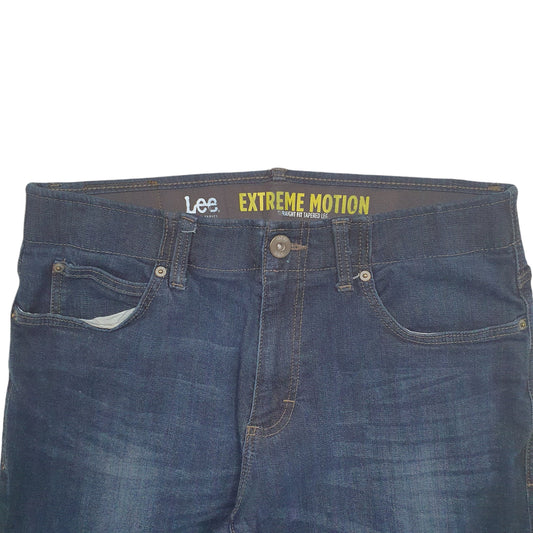 Mens Blue Lee Extreme Motion Tapered Stretch Fit Casual JeansW32 L32