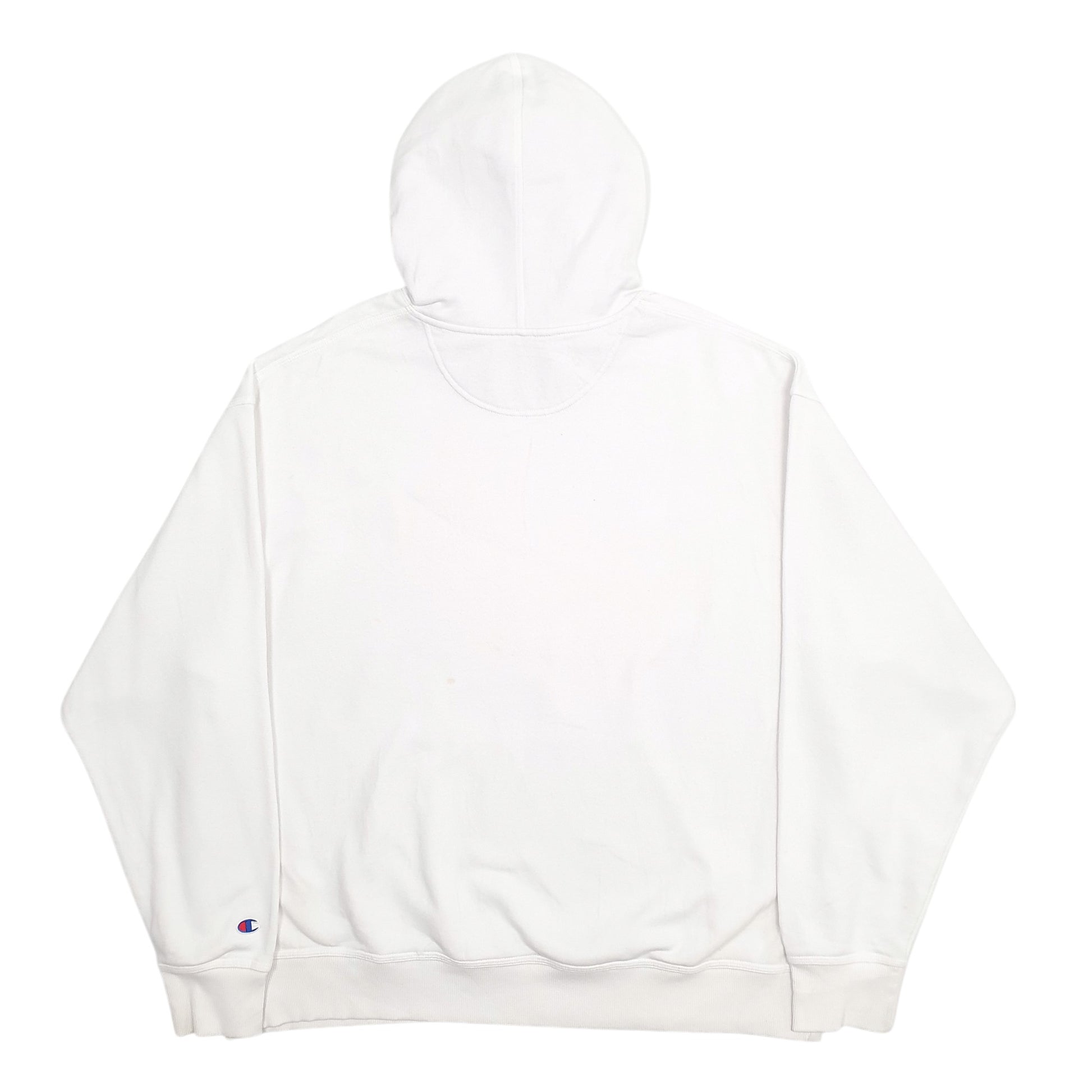 Mens White Champion Spellout Hoodie Jumper