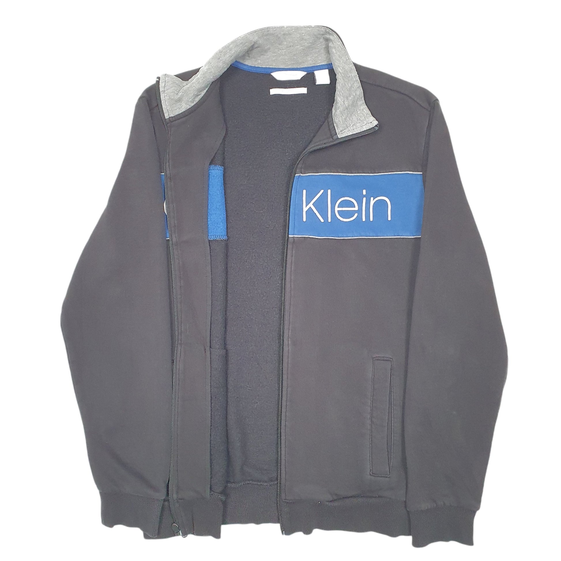 Mens Black Calvin Klein Spellout Sweater Soft Touch Full Zip Jumper