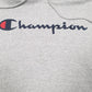 Mens Grey Champion Script Hoodie Jumper